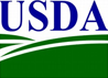 A green and white logo with the word usda in it.